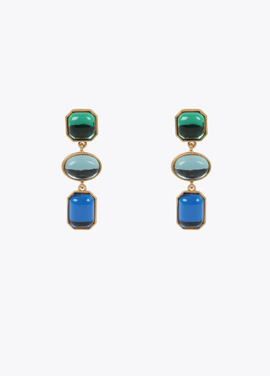 Pendientes LOLA CASADEMUNT pendant tres piezas METAL-AZUL