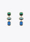 Pendientes LOLA CASADEMUNT pendant tres piezas METAL-AZUL