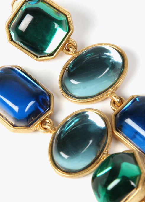Pendientes LOLA CASADEMUNT pendant tres piezas METAL-AZUL