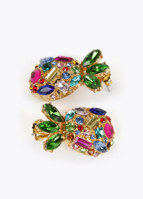 Pendientes LOLA CASADEMUNT joya piña METAL- MULTICOLOR