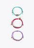 Pack pulseras LOLA CASADEMUNT macramé con joyas LILA- MULTICOLOR