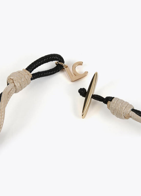 Collar LOLA CASADEMUNT bicolor doble chocker METAL- NEGRO