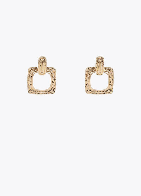 Pendientes LOLA CASADEMUNT cuadrados textura DORADO