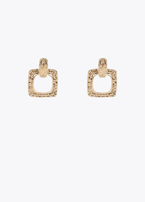 Pendientes LOLA CASADEMUNT cuadrados textura DORADO