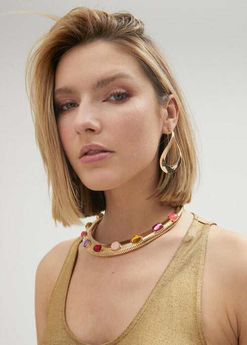 Pendientes LOLA CASADEMUNT ovalo con forma DORADO