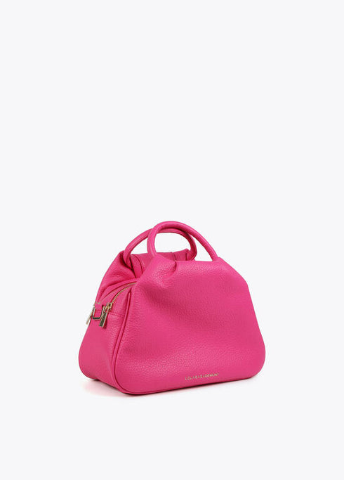 Bandolera LOLA CASADEMUNT asas trenzadas efecto piel granulada FUCSIA