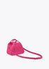 Bandolera LOLA CASADEMUNT asas trenzadas efecto piel granulada FUCSIA