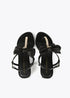 Sandalia LOLA CASADEMUNT de dedo con detalle lazo y pedrería NEGRO