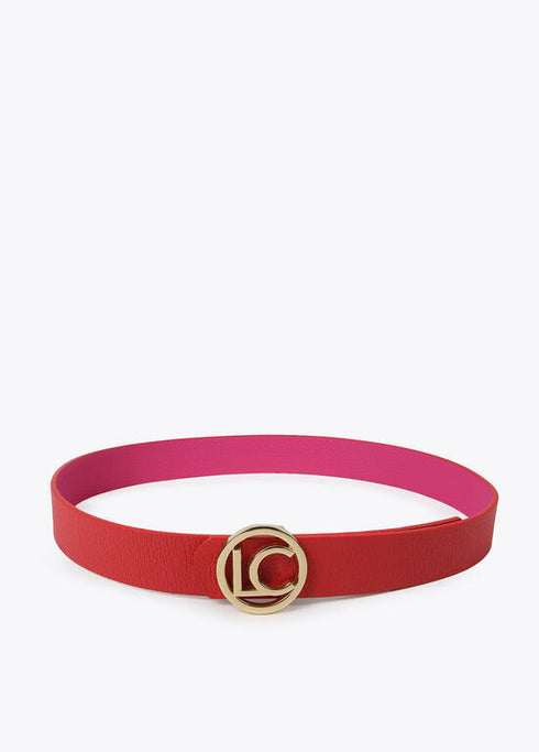 Cinturon LOLA CASADEMUNT reversible LC ROJO-ROSA