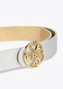 Cinturon LOLA CASADEMUNT reversible trebol corazones infinitos METAL-METAL