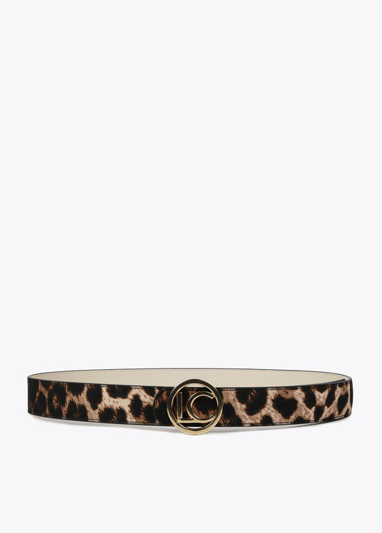 Cinturon reversible LOLA CASADEMUNT animal print LC NEGRO- MARRON