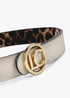 Cinturon reversible LOLA CASADEMUNT animal print LC NEGRO- MARRON