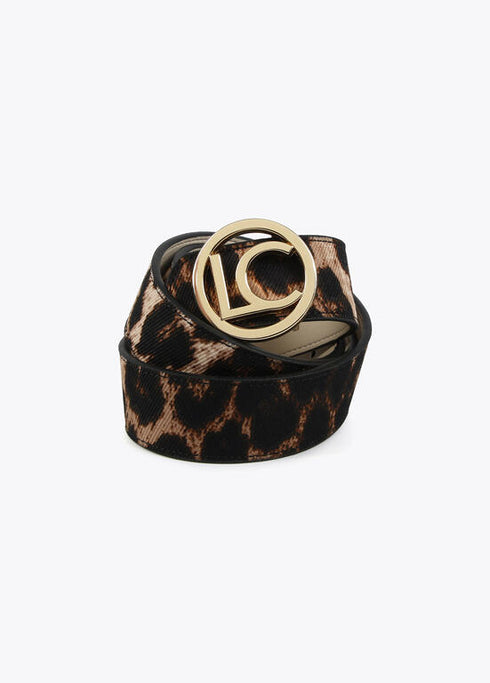Cinturon reversible LOLA CASADEMUNT animal print LC NEGRO- MARRON