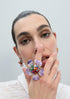 Anillo de Flor Lacada con Abalorios Multicolor Lola Casademunt