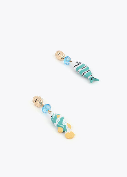 Pendientes Irregulares con Peces Multicolor Lola Casademunt