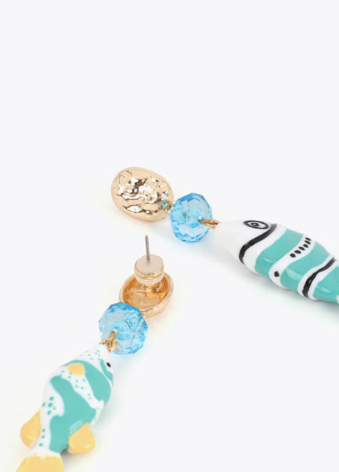 Pendientes Irregulares con Peces Multicolor Lola Casademunt