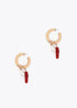 Pendientes de Aro con Charms de Coral y Perla Lola Casademunt