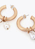 Pendientes de Aro con Charms de Coral y Perla Lola Casademunt