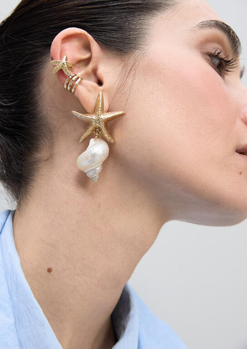 Ear Cuff Combinado Perlas y Cristales Lola Casademunt