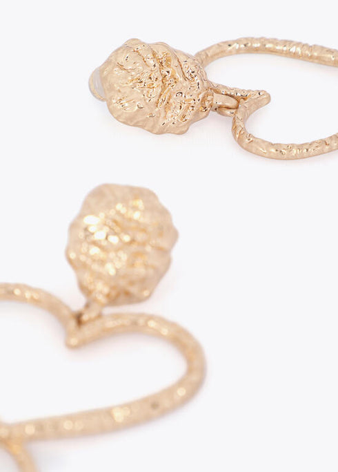 Pendiente Corazon Infinito Textura Martillado Lola Casademunt