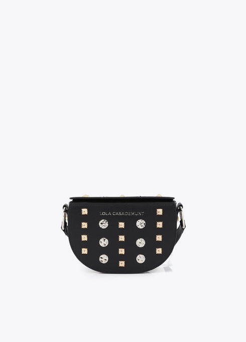 Bandolera bag con tachas oro y plata NEGRO