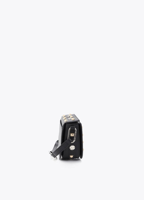 Bandolera bag con tachas oro y plata NEGRO