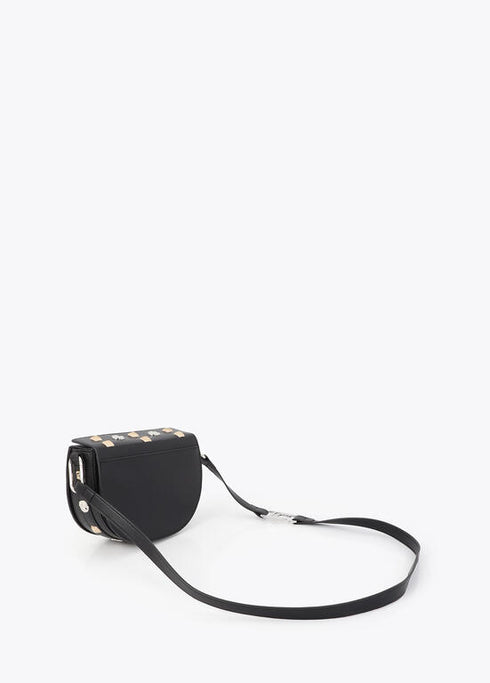 Bandolera bag con tachas oro y plata NEGRO