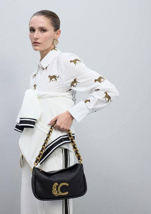 Bolso LC animal con detalle cadena NEGRO