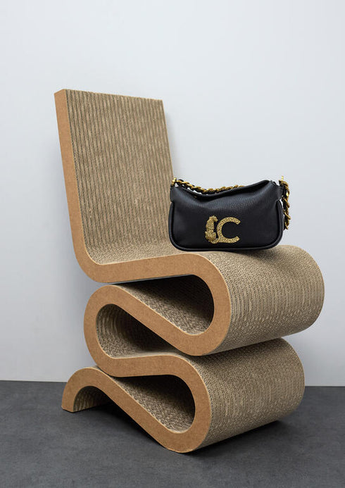 Bolso LC animal con detalle cadena NEGRO