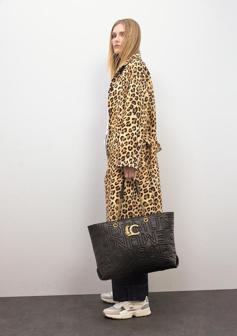 Shopper pespunte logo NEGRO