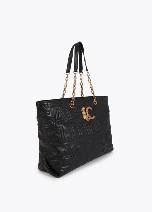 Shopper pespunte logo NEGRO