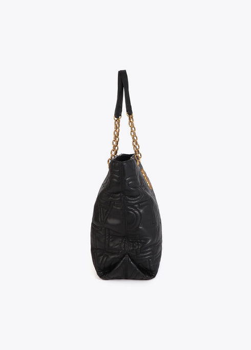 Shopper pespunte logo NEGRO
