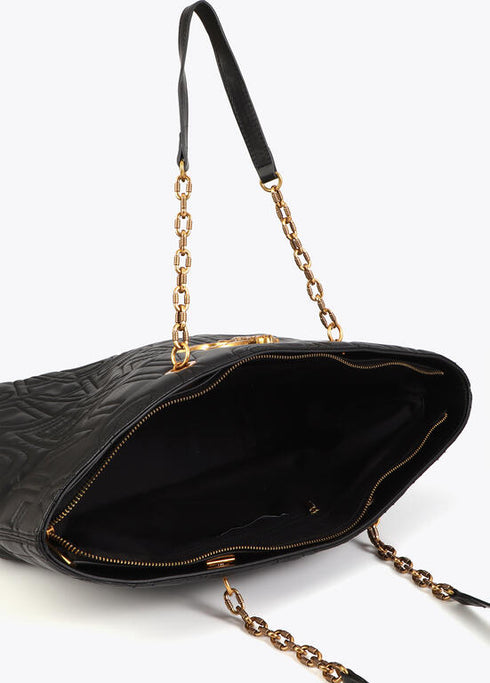 Shopper pespunte logo NEGRO