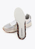 Deportiva con suela tipo running con tejidos combinados y detalles en piel CRUDO-METAL