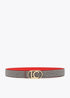Cinturón Reversible Coral y Canvas a Rayas Hebilla Logo Ovalado Lc Lola Casademunt