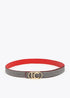 Cinturón Reversible Coral y Canvas a Rayas Hebilla Logo Ovalado Lc Lola Casademunt