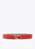 Cinturón Reversible Coral y Canvas a Rayas Hebilla Logo Ovalado Lc Lola Casademunt