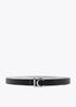 Cinturón reversible hebilla LC metalizado plata NEGRO-METAL