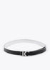 Cinturón reversible hebilla LC metalizado plata NEGRO-METAL