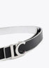 Cinturón reversible hebilla LC metalizado plata NEGRO-METAL