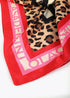 Pañuelo satinado con estampado combinado de rallas y leopardos NEGRO-MULTICOLO
