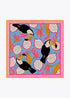 Pañuelo satinado con estampado tropical AZUL-MULTICOLOR