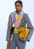 Pañuelo satinado con estampado tropical AZUL-MULTICOLOR