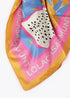 Pañuelo satinado con estampado tropical AZUL-MULTICOLOR