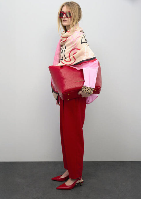 Fular estampado con letras logo CRUDO-MULTICOLO