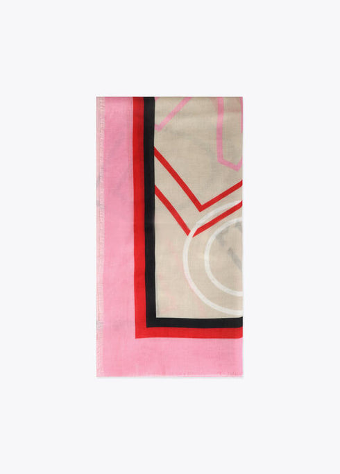 Fular estampado con letras logo CRUDO-MULTICOLO