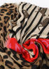 Fular estampado combinado de rallas y leopardos MARRON-MULTICOL