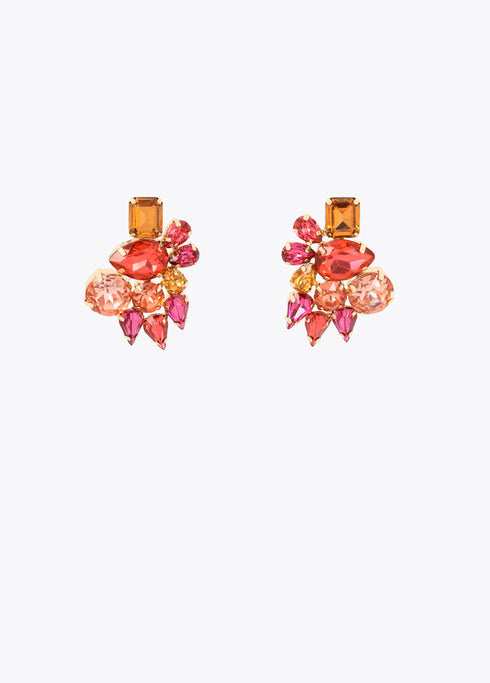 Maxi Pendientes Joya Cristales Multicolor