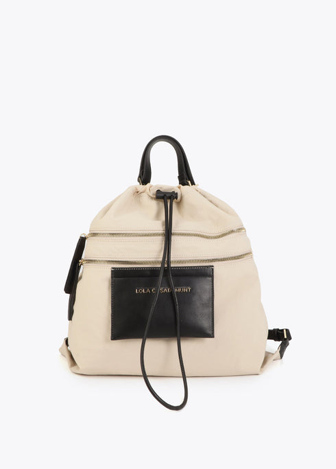 Mochila Combinada Nylon y Pu