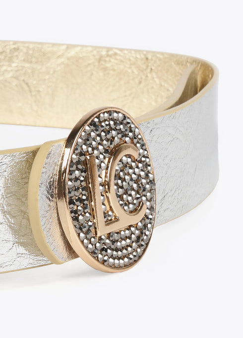 Pack caja cinturón con 2 hebillas DORADO